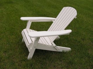 Deluxe White Cedar Adirondack Folding Chair White
