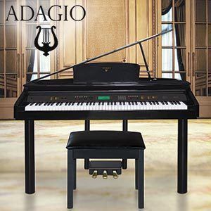 Adagio Ebony Mini Grand Piano with Bench