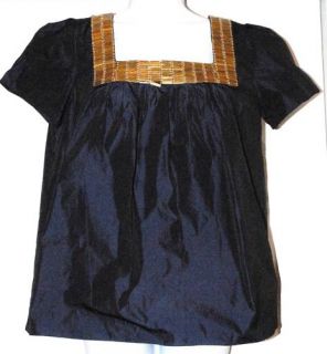 New $485 Adam Plus Eve Navy Blue Embellished Shirt 4