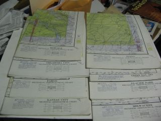 1960s SECT AERONAUTICAL CHARTS TULSA,GREEN BAY,DUBUQUE,FARGO & FOUR 