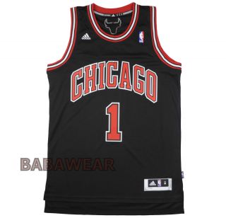    Derrick Rose Large Adidas Swingman Jersey NBA Chicago Black Red BABA