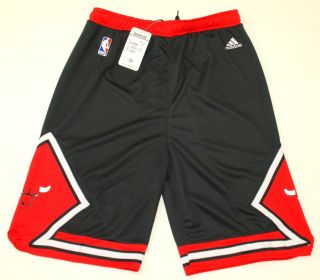 NBA Adidas Chicago Bulls Youth 2012 Alternate Black Shorts New with 