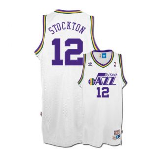   Stockton Utah Jazz 12 Retro Swingman Adidas NBA Jersey White