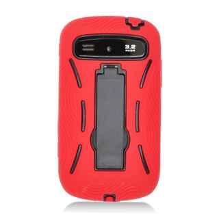 For Samsung Admire Rookie Vitality R720 Hybrid Hard Gel Case Black Red 