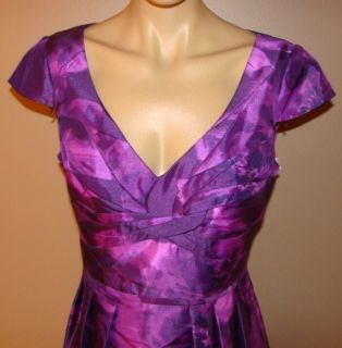 Adrianna Papell Purple Flower Printed Cocktail Dress 8P