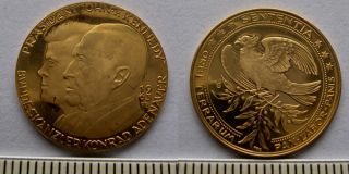 agm° JFK Konrad Adenauer Gold Coin 1963