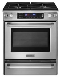 KitchenAid Pro Line Series KGSS907XSP 30 Slide in Gas Range with 4 