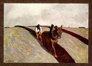   Laborer Auguste Chabaud Horse Plow Agriculture Post Impressionism Man