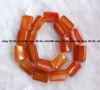 15x20mm Natural Fire Agate Flat Rectangle Beads 15 5