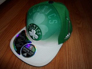 New $26 ADIDAS BOSTON CELTICS NBA Draft Cap Hat Flex Fit L / XL