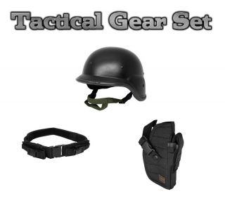 Airsoft Tactical Gear Set M88 Helmet Duty Utility Belt Gun Holster 