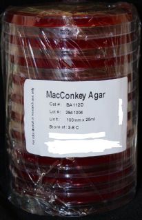 Macconkey Agar Pre Poured Petri Dishes PK 10 Science
