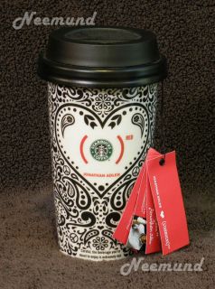 New Starbucks Jonathan Adler Red Ceramic Travel Mug