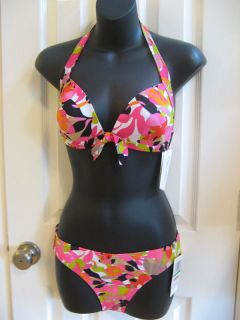 Calvin Klein $138 Hot Pink Floral Bikini Swimsuit 34C L