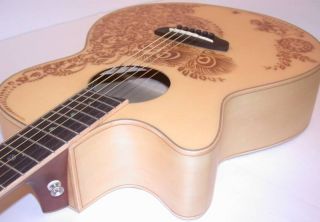 Luna Henna Oasis Spruce Left Acoustic Electric Guitar Hen O2 SPR Lefty 
