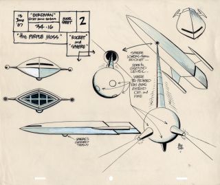 Alex Toth Birdman Original Model Sheet Art Hanna Barbera