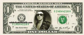 Van Halen Alex Van Halen Celebrity Dollar Bill Uncirculated Mint US 