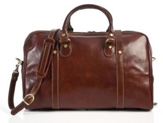 Alberto Bellucci Milano Travel Italian Leather Duffle Bag   Brown