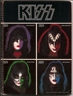 KISS Solo Albums Vintage Notebook 1978 AUCOIN UNUSED w/ RED POSTER 