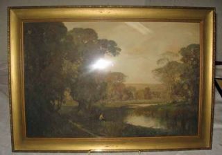 Antique Sgn Alfred East Print Opulent Autumn w Frame