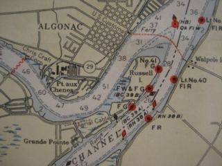 Huge 1954 Army Survey Map Lake Saint Clair Grosse Pointe Mount Clemons 