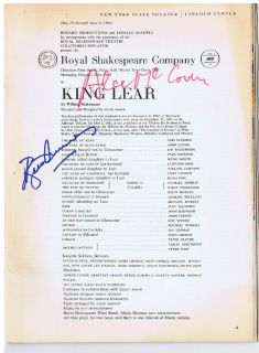Alec Mccowen Brian Murray Signed King Lear Program 1964