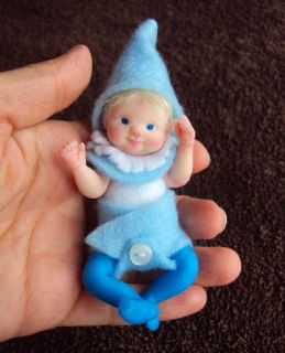   MINI REALISTIC BABY ELF FAIRY POSEABLE BY LIDIA ALBANESE POLYMER CLAY
