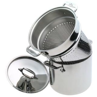 ALL CLAD STAINLESS STEEL TRI PLY PASTA PENTOLA 7 QT AND INSERT