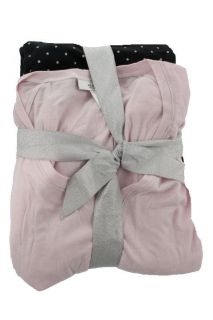 Alfani New Pink Shimmer 2pc V Neck Long Sleeve Polka Dot Pant Pajama 