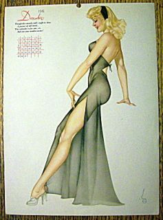 Alberto Vargas Pin Up December 1946 Calendar Esquire