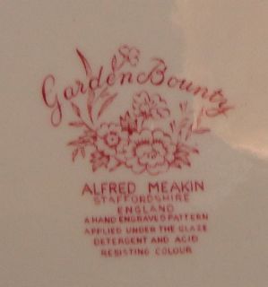 Alfred Meakin China Staffordshire Vintage Pink Garden Bounty 