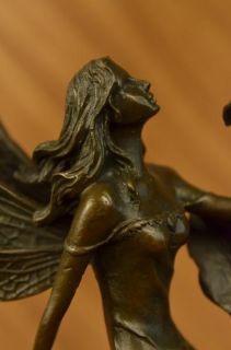 Original Aldo Vitaleh Fairy Angel Bronze Marble Statue Sculpture Art 