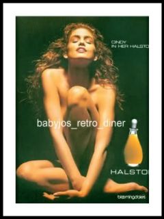 Model Cindy Crawford Halston for Men Cologne Ad Advertisement 1990 
