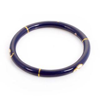 Alessandro Fanfani 18K Yellow Gold Midnight Blue Bangle Bracelet
