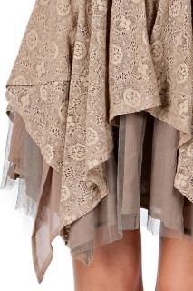 Allegra Vintage Lace Hankerchief Hem Gypsy Skirt Antelope Chelsea 