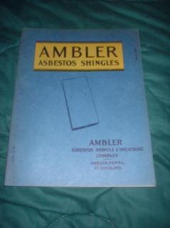 1931 AMBLER ASBESTOS SHINGLE CO (MESOTHELIOMA) ILLUST CAT 