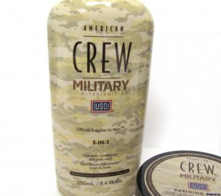 American Crew Mens Military Gift Set 3 in 1 Shampoo Boost Cream Paste 