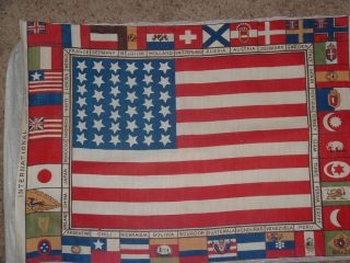   1876 Antique Centennial 39 Star International American Flag