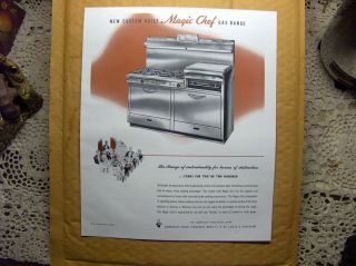 Vtg 1948 Print Ad American Stove Custom Built Magic Chef Gas Range 