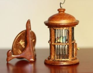 Dollhouse Miniature Elaborate Round Oriental Bird Cage
