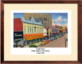 Perth Amboy NJ Smith Street C 1950 11 x 14 Matted Print