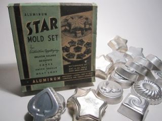 Vintage Mirro Aluminum Jello Dessert Cake Mold Pan Set Lot Star Bunny 