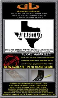 Amarillo Texas State Airbrush Stencil Template Harley Paint New Design 