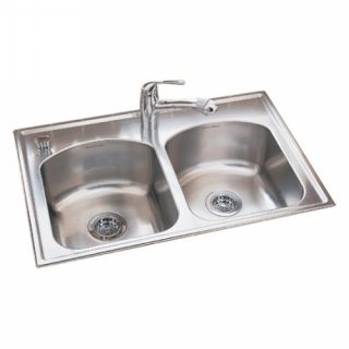 American Standard 7502103 075 Top Mount Double Bowl Kitchen Sink 