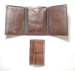 Amity by Prince Gardner Wallet Key Case Trifold Brown Top Grain New in 
