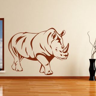 Rhinoceros Side View Outline Animals Wall Decal Wall Art Sticker 