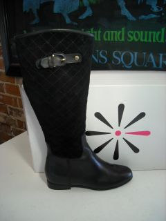 WOW Isaac Mizrahi BLACK QUILTED RIDING BOOTS NEW