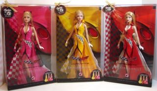 NEW 2008 LOT 3 AMERICAN FAVORITES CORVETTE BARBIE 50TH RED PINK YELLOW 