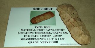 Ancient Indian Artifact Stone Hoe Celt Awesome Native American Tool 