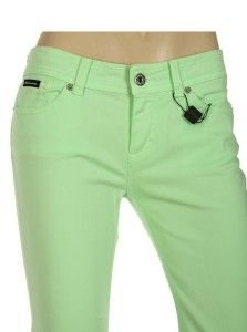   Gabbana D G Lime Green Stretch Cotton Logo Capri Jeans Pants 28